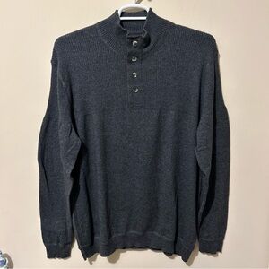 Raffi Button Henley Sweater Men’s XL/54 Gray Cashmere Wool Cotton Quiet